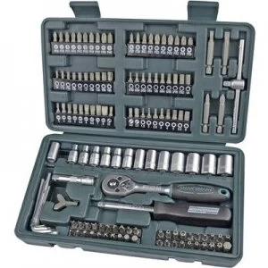 image of Brueder Mannesmann Bit set Metric 1/4 (6.3 mm) 130 Piece 29166