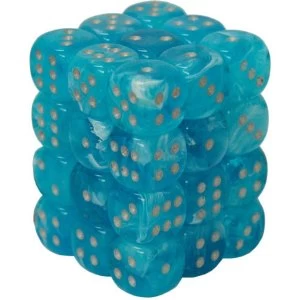 image of Chessex 12mm Dice Block: Luminary Sky/Silver (36)