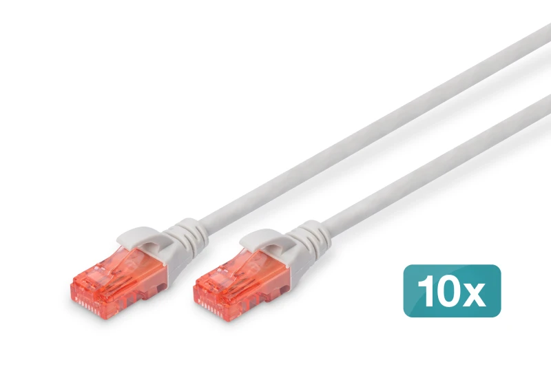 Image of Digitus CAT 6 U/UTP patch cord - LSZH. 10 pieces