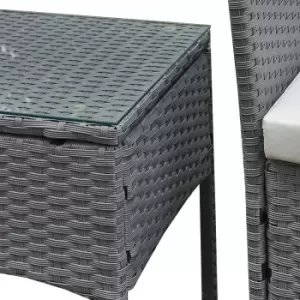 Image of Oseasons Antigua Rattan 2 Seat Tea For Two Set In Grey