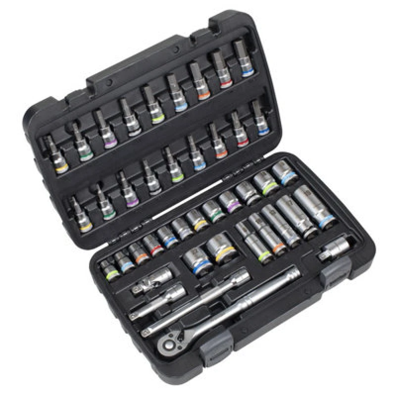 Image of Sealey Premier 42 Piece 3/8" Drive Socket and Socket Bit Set AK7915 Drive: 3/8"