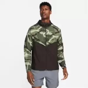 Image of Nike Repel Windrunner Mens Camo Running Jacket - Green