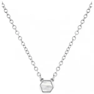 Ladies Karen Millen Silver Plated Polyhedra Stone Pendant