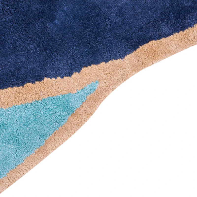 Image of Beliani Rug Kanrach Navy Blue 200 X 200 Cm Viscose