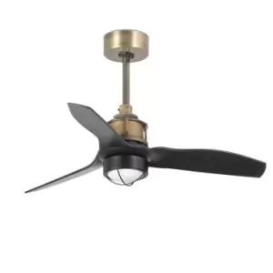 image of Just LED Old Gold, Black Ceiling Fan 81cm Smart - Remote Included, 3000K