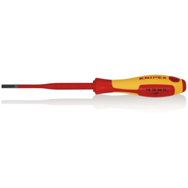 Image of Knipex 98 20 40 Sl Vde Insulated Slotted Screwdriver, 4.0 X 100mm - Slim 72387