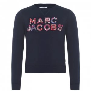 image of Marc Jacobs Junior Girls Bead Logo Sweatshirt - Navy 849