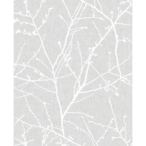 image of Superfresco Easy Innocence Grey Fabric Effect Wallpaper - 10m