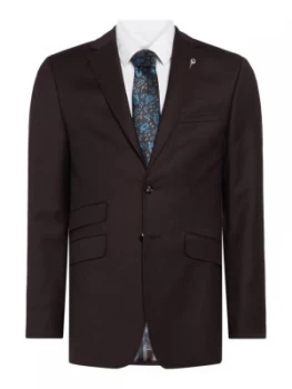 Image of Ted Baker Mens Beriman Flannel Suit Jacket Berry
