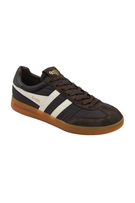 Image of Gola Classics Mens 'Cyclone Nylon' Lace-Up Trainers in Brown Size: 10 Brown Male 10
