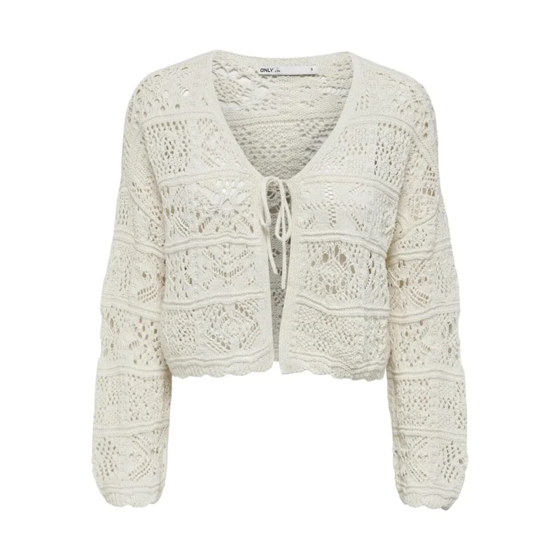 Image of Only Crochet Cardigan Off-White Cotton XS