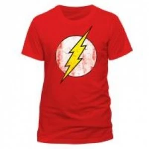 image of DC COMICS The Flash Logo T-Shirt, Unisex, Extra Large, Red