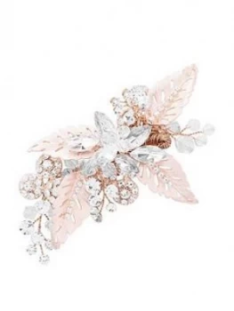 Image of Jon Richard Jon Richard Molly Silver Leaf And Navette Circle Clip