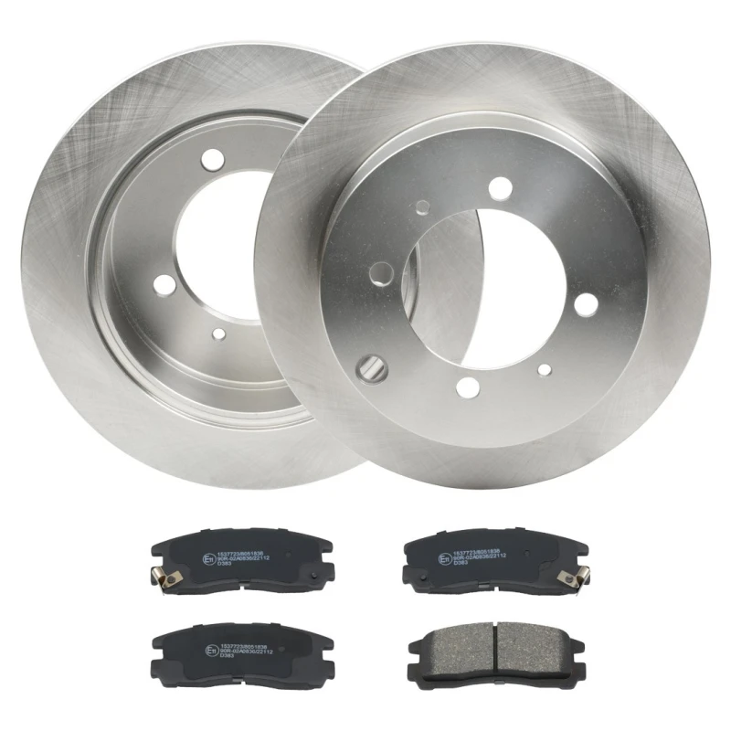 Image of RIDEX 3405B2159 Brake disc and pads set Rear Axle, Brake Disc Type: Solid, with acoustic wear warning Brake Set,disc brakes (3405)