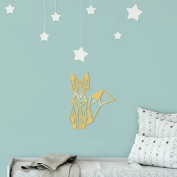 Image of Fox Metal Decor - Gold Gold Decorative Metal Wall Accessory