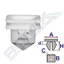 Image of ROMIX Clip, trim-/protection strip C60446 VOLVO,V50 (545),XC60 (156),V70 III (135),C30 (533),S80 I (184),S40 II (544),XC70 II Kombi (136)