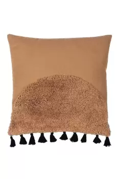 Image of Radian Semi Circle Tufted Cotton Tasselled Cushion