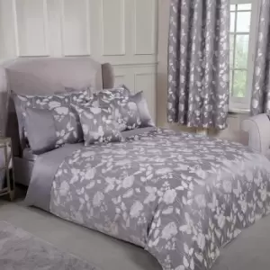 Image of Emma Barclay Butterfly Meadow Duvet Super King Bed Silver, 100% Polyester