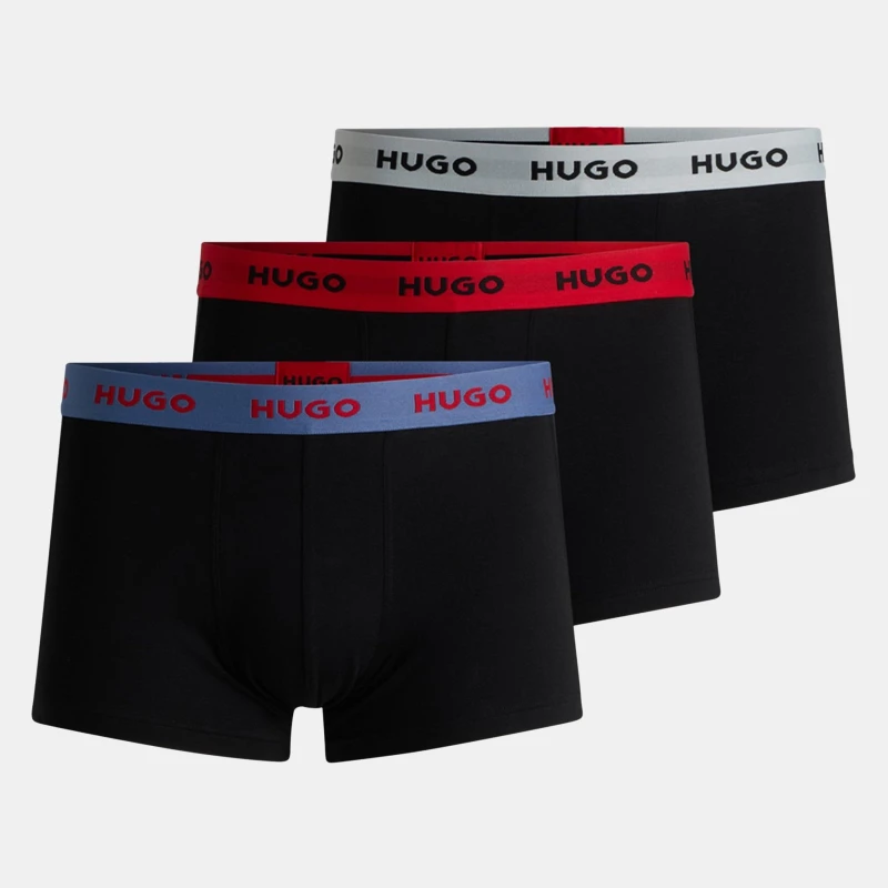 Image of Hugo 3 Pack Boxer Shorts - Black Black XL