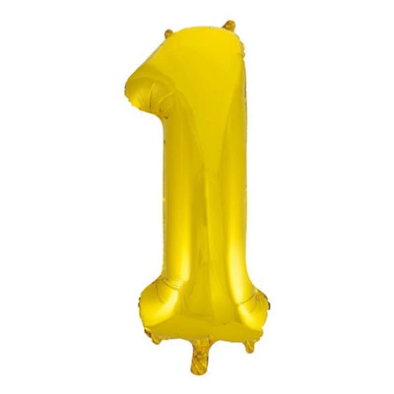 Image of Unique Party 34" Gold Glitz Number Balloon (0-9) Gold (6)