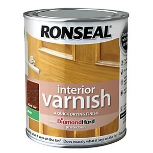 image of Ronseal Interior Varnish - Matt Dark Oak 750ml