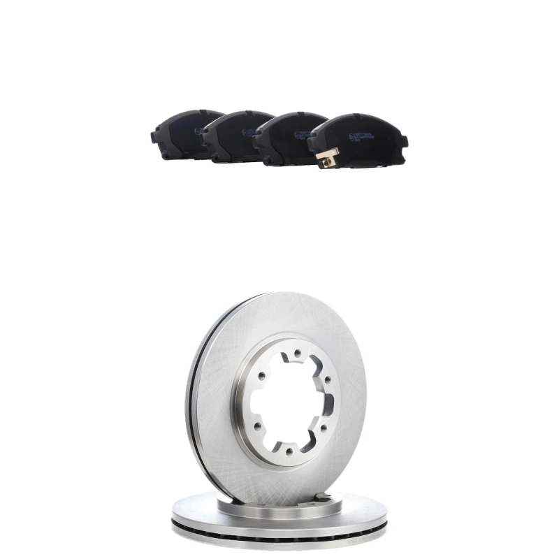 Image of RIDEX 3405B3216 Brake disc and pads set Front Axle, Brake Disc Type: Vented, with acoustic wear warning Brake Set,disc brakes (3405)