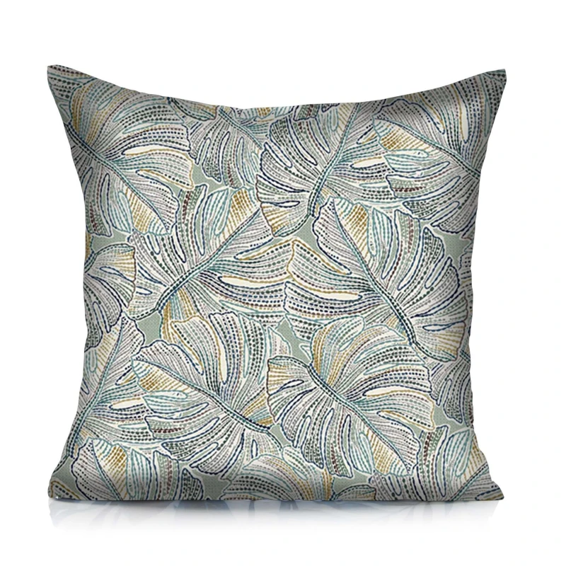 Image of Alan Symonds Monstera Outdoor Water-repellant Cushion Pair Light Green unisex 45x45cm