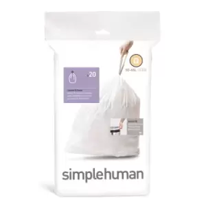 image of simplehuman Q 50 Litre Bin Liners White