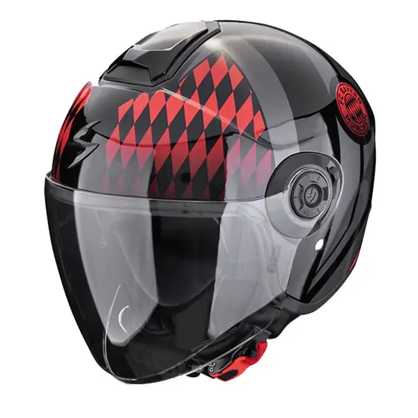 image of Scorpion Exo-City II FC Bayern Black Red Jet Helmet Size 2XL