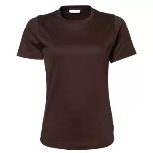 Image of Tee Jays Womens/Ladies Interlock Short Sleeve T-Shirt (2XL) (Chocolate)