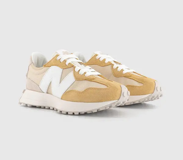 Image of New Balance Womens 327 Trainers Sandstone White/Beige/Yellow, 3.5