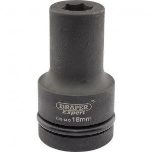 Image of Draper Expert 1" Drive Deep Hexagon Impact Socket Metric 1" 18mm