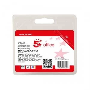 Image of 5 Star Office HP 302XL Tri Colour Ink Cartridge