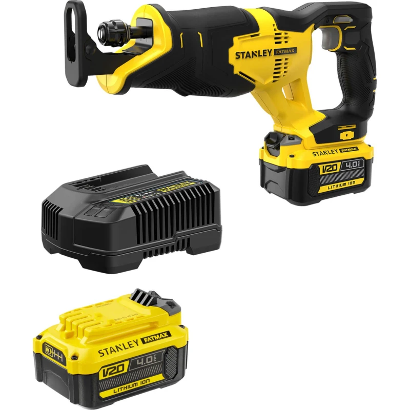 Image of Stanley Fatmax V20 SFMCS300 18v Cordless Reciprocating Saw SFMCS300M2 Batteries: 2 x 4ah Li-ion