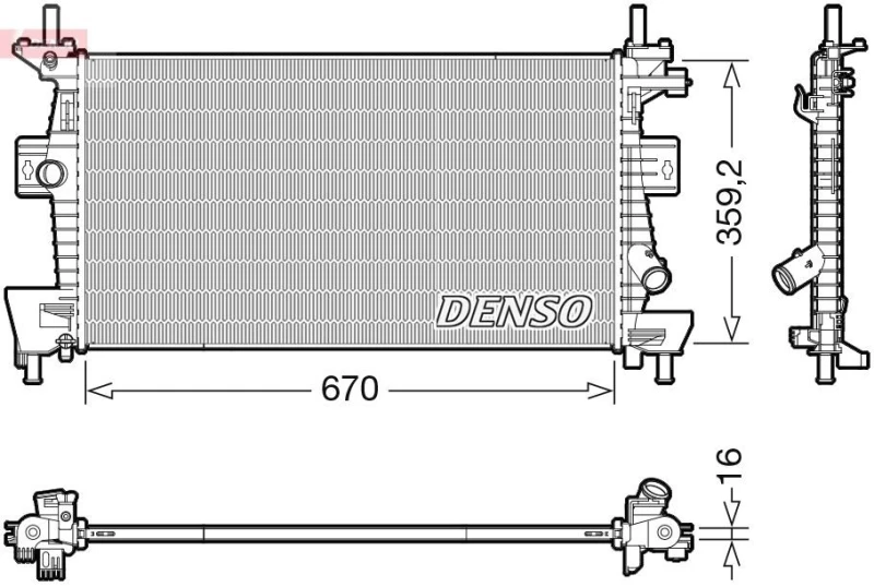 Image of DENSO Engine radiator DENSO DRM10114