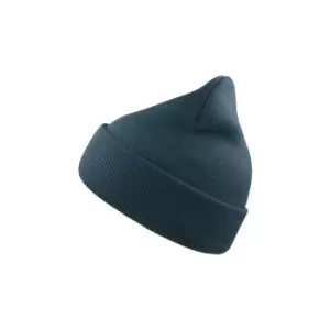 Image of Atlantis Wind Double Skin Beanie With Turn Up (One Size) (Petrol)