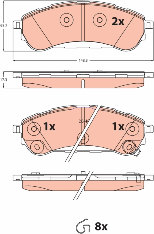 Image of Brake pad set TRW GDB2529