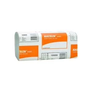 Image of Katrin Zig Zag Hand Towels 1-Ply White Pack of 5000 100669