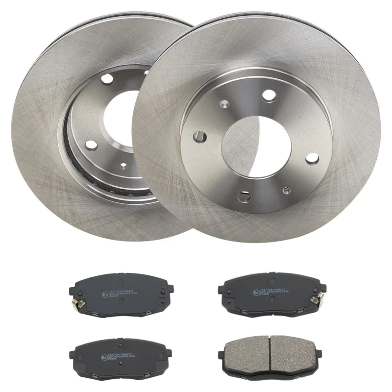 Image of RIDEX 3405B2848 Brake disc and pads set Front Axle, Brake Disc Type: internally vented, with acoustic wear warning Brake Set,disc brakes (3405)