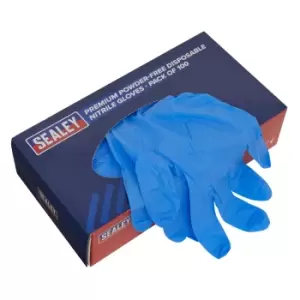 image of Sealey SSP55L Premium Powder Free Disposable Nitrile Gloves Large