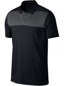 Image of Mens Nike Color Block Dry Polo Left Sleeve Black