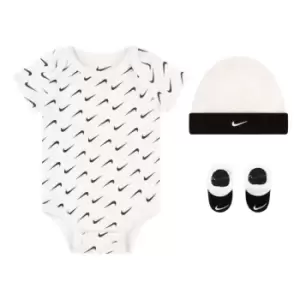 Image of Nike Essentials Onesie Hat and Bottie 3 Piece Set - White