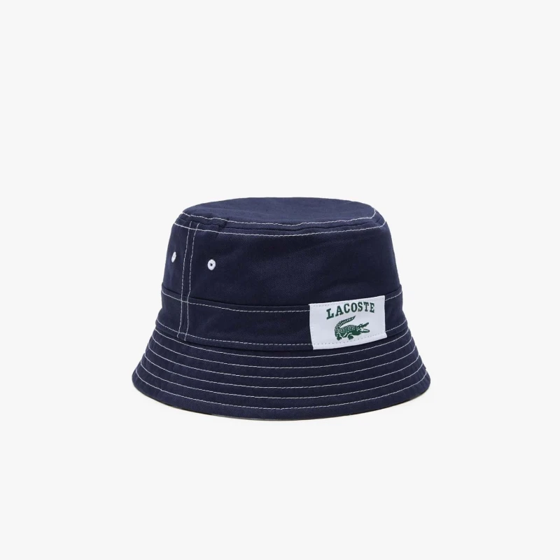 Image of Lacoste Allover Print Bucket - Blue Blue L