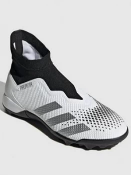 Image of Adidas Predator Laceless 20.3 Astro Turf Football Boots - Silver
