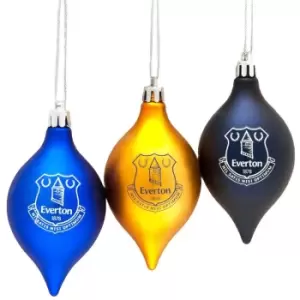 Image of Everton FC Vintage Christmas Bauble (Pack of 3) (One Size) (Blue/Gold) - Blue/Gold