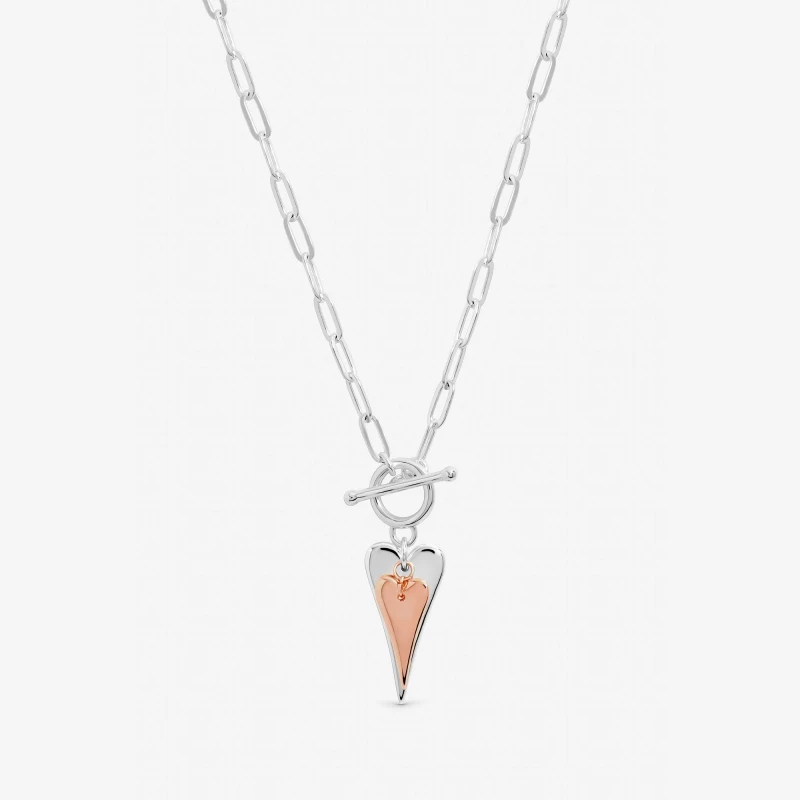 Image of Inicio Sterling Silver Plated Heart Necklace - Gift Pouch Pendant Necklaces One Size Silver 73776511000