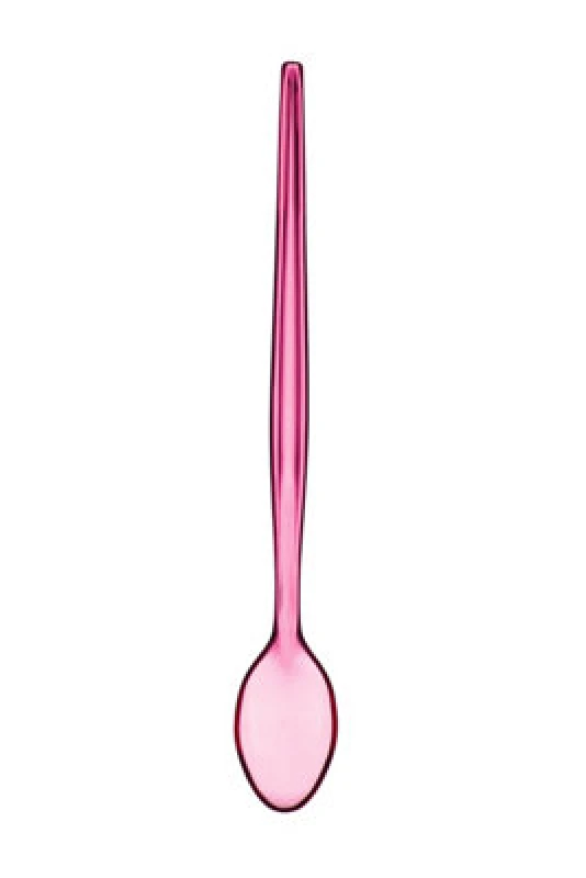 Image of Premier Housewares Durable Set Of Six Clear Plastic Sundae Spoons Pink