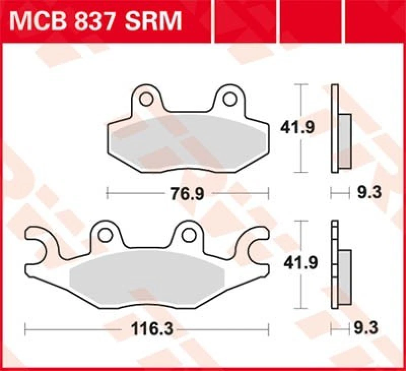 Image of TRW MCB837SRM Brake pad set Brake Pad Set,disc brake (402)