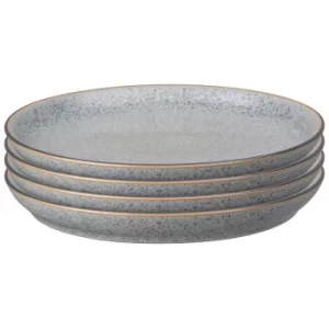 image of Denby Studio Grey Coupe Dinner Plate Set (Set of 4)