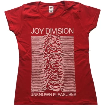 Image of Joy Division - Unknown Pleasures Womens Large T-Shirt - Red